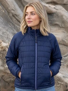 L.L.Bean PrimaLoft Quilted Puffer Jacket – Navy Blue – Women's Small